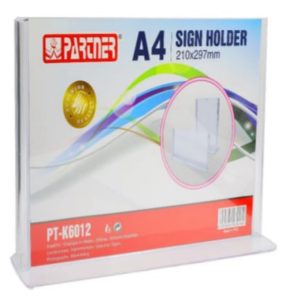 PARTNER A4 ACRYLIC T STAND HORIZONTAL